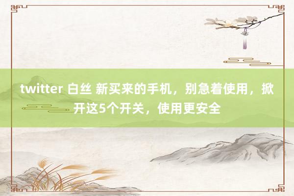 twitter 白丝 新买来的手机，别急着使用，掀开这5个开关，使用更安全