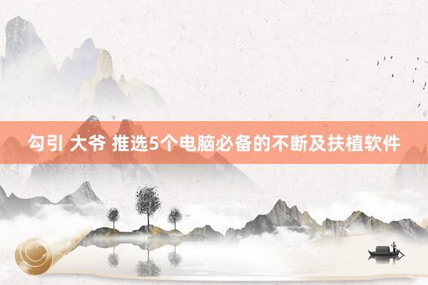 勾引 大爷 推选5个电脑必备的不断及扶植软件