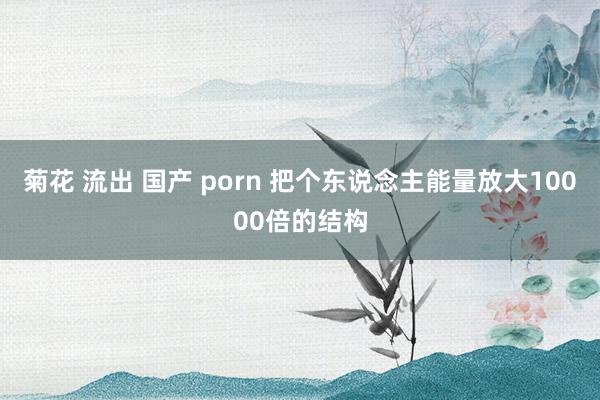 菊花 流出 国产 porn 把个东说念主能量放大10000倍的结构