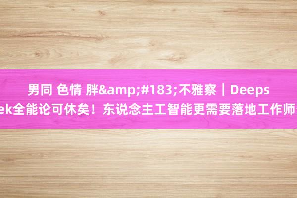 男同 色情 胖&#183;不雅察｜Deepseek全能论可休矣！东说念主工智能更需要落地工作师生